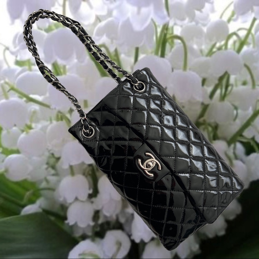 Chanel Patent Leather Upside Down Flap Bag